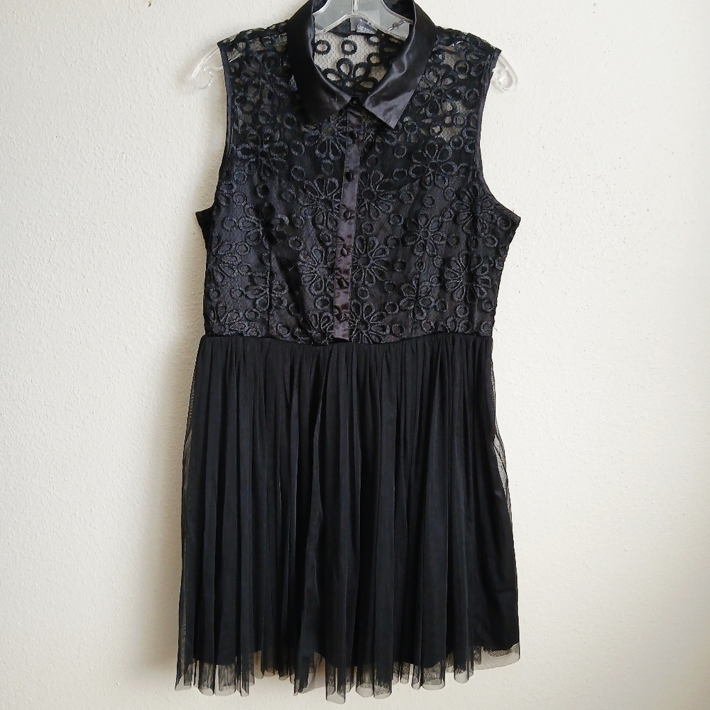 Dots Black Sleeveless Dress Whimsigoth